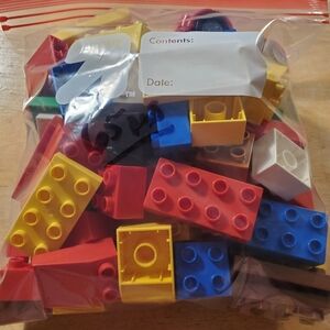LEGO Duplo Mixed Pcs/Parts Primary Colors Bag#2 65 pcs/parts **USED**